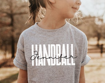 Personalisiertes Handball Jugend Shirt, Sweatshirt, Hoodie, Langarm, Geschenk, Kinder Wunschname Handball Spieler, Liebhaber