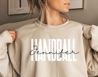 Personalized Handball shirt, sweatshirt, hoodie, long sleeve, custom gift for Handball player, custom name handball coach gift, sand color,
