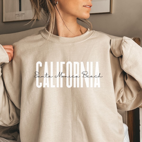 Santa Monica Beach California Shirt, Sweatshirt, Hoodie, Langarm, Geschenk, Strandurlaub, Surfen, Reisen
