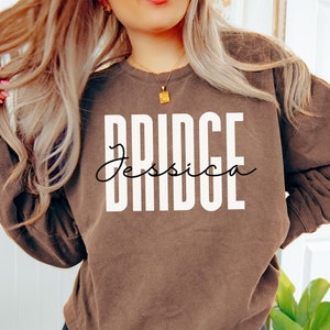 Maglietta personalizzata Bridge Comfort Colors, felpa, felpa con cappuccio, manica lunga, canotta, maglietta per giovani, regalo per torneo di gioco di carte personalizzato per squadra di bridge