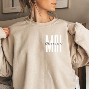 Personalized MRI shirt, sweatshirt, hoodie, long sleeve, gift, custom name pocket MRI tech, technologist, radiology