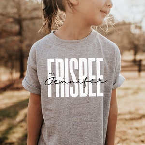 Personalized Frisbee Youth shirt, sweatshirt, hoodie, long sleeve, gift, kids custom name Frisbee lover, disc golf, Frisbee fan