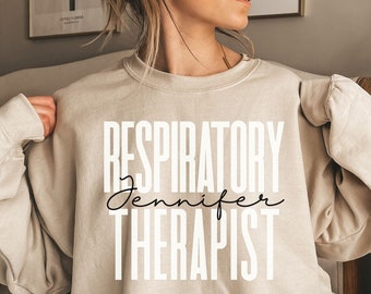 Personalized Respiratory Therapist shirt, sweatshirt, hoodie, long sleeve, gift, custom name Respiratory Therapy, RT, pulmonology