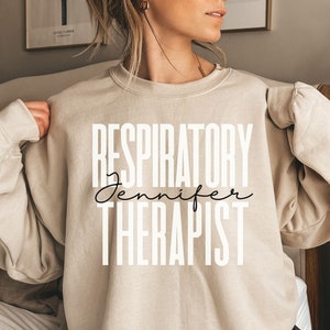 Personalized Respiratory Therapist shirt, sweatshirt, hoodie, long sleeve, gift, custom name Respiratory Therapy, RT, pulmonology