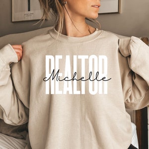 Personalized realtor shirt, sweatshirt, hoodie, long sleeve, custom gift for real estate agent, custom name realtor gift