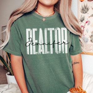 Personalized realtor shirt, Comfort Colors, gift, custom name realtor, real estate agent, home girl