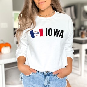Iowa Shirt, Sweatshirt, Hoodie, Langarm, Geschenk, Iowa State Flag Tee, IA, Des Moines, Cedar Rapids, Davenport