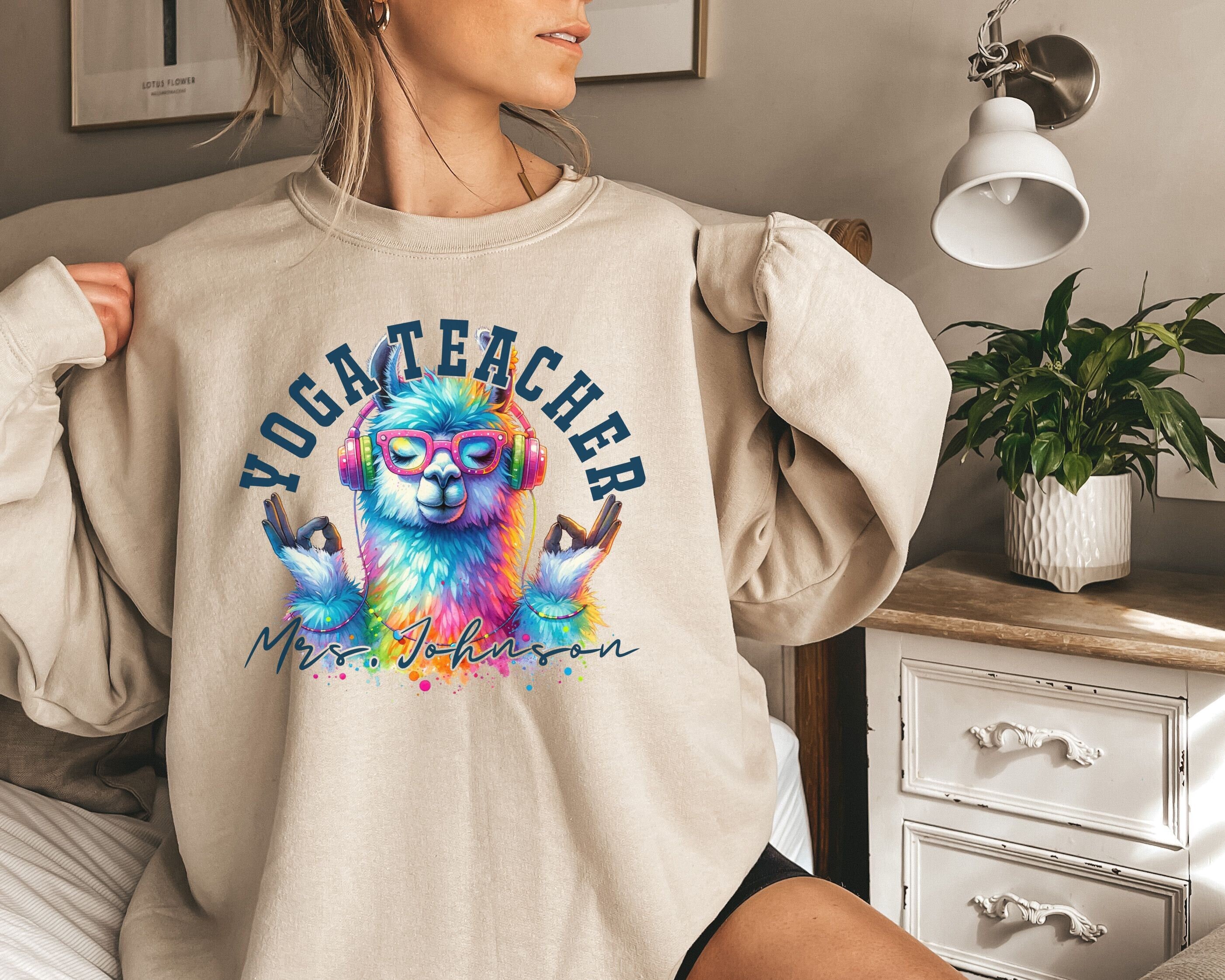 Personalized Yoga teacher shirt, sweatshirt, hoodie, long sleeve, gift, funny color splash custom name Yoga teacher, gym, meditation