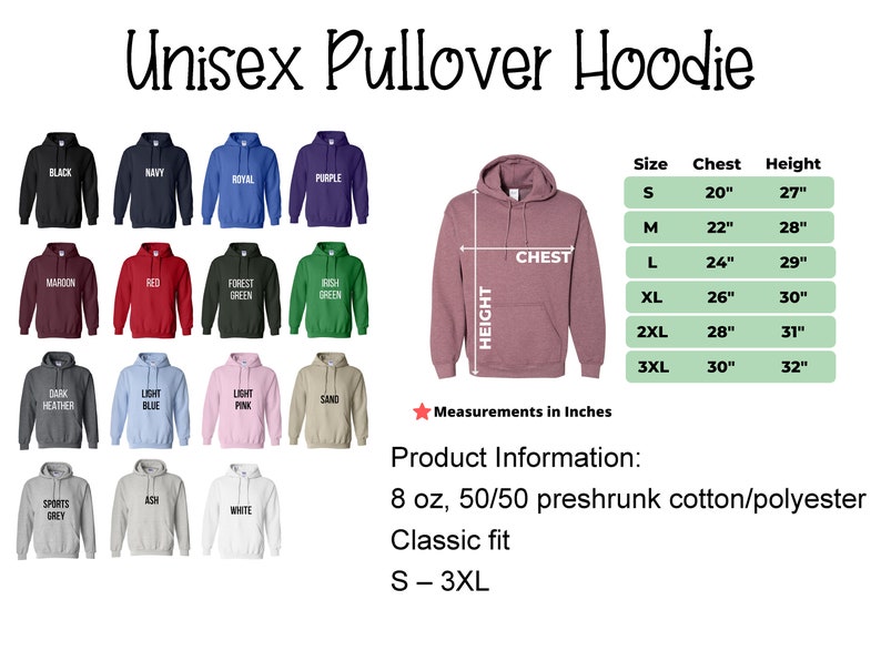 May include: A unisex pullover hoodie in a variety of colors, including black, navy, royal blue, purple, maroon, red, forest green, Irish green, dark heather, light blue, light pink, sand, sports grey, ash, and white. The hoodie is available in sizes S-3XL. The hoodie is made of 8 oz, 50/50 preshrunk cotton/polyester and has a classic fit.