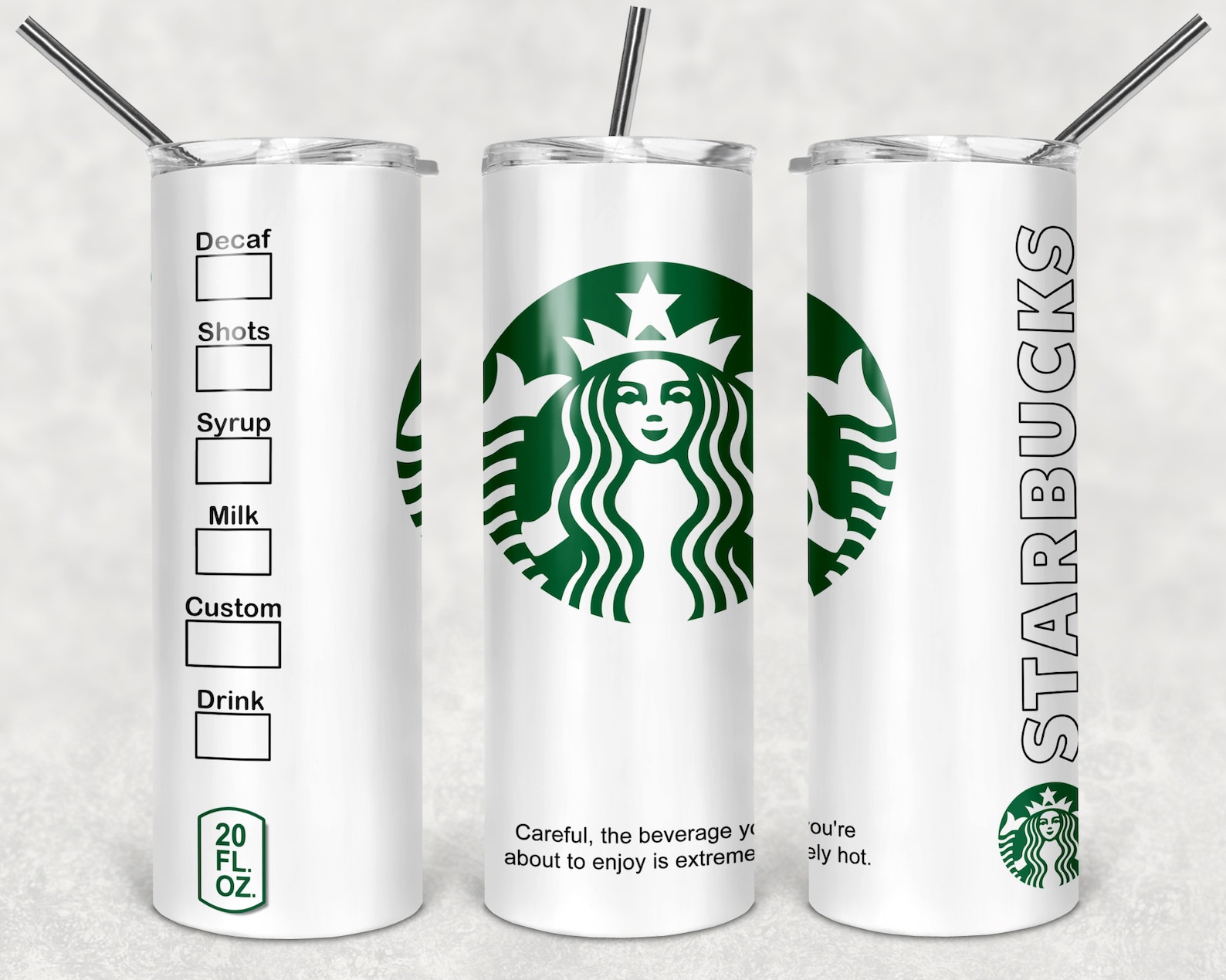 Starbucks Cup Designs 20oz Skinny Straight &amp; Tapered Template | Etsy
