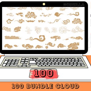 Paquete de 100 SVG Cloud Silhoutte - Formato SVG, AI, Eps, Pdf y Dxf