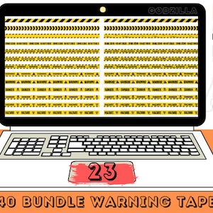23 Warning Tape Label SVG, AI, Eps, Pdf, Png, Psd format