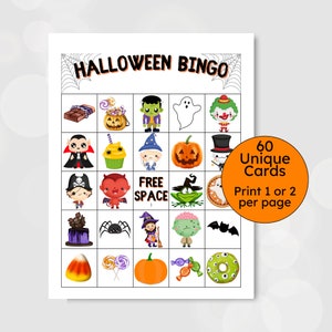 Bingo di Halloween, 60 carte uniche