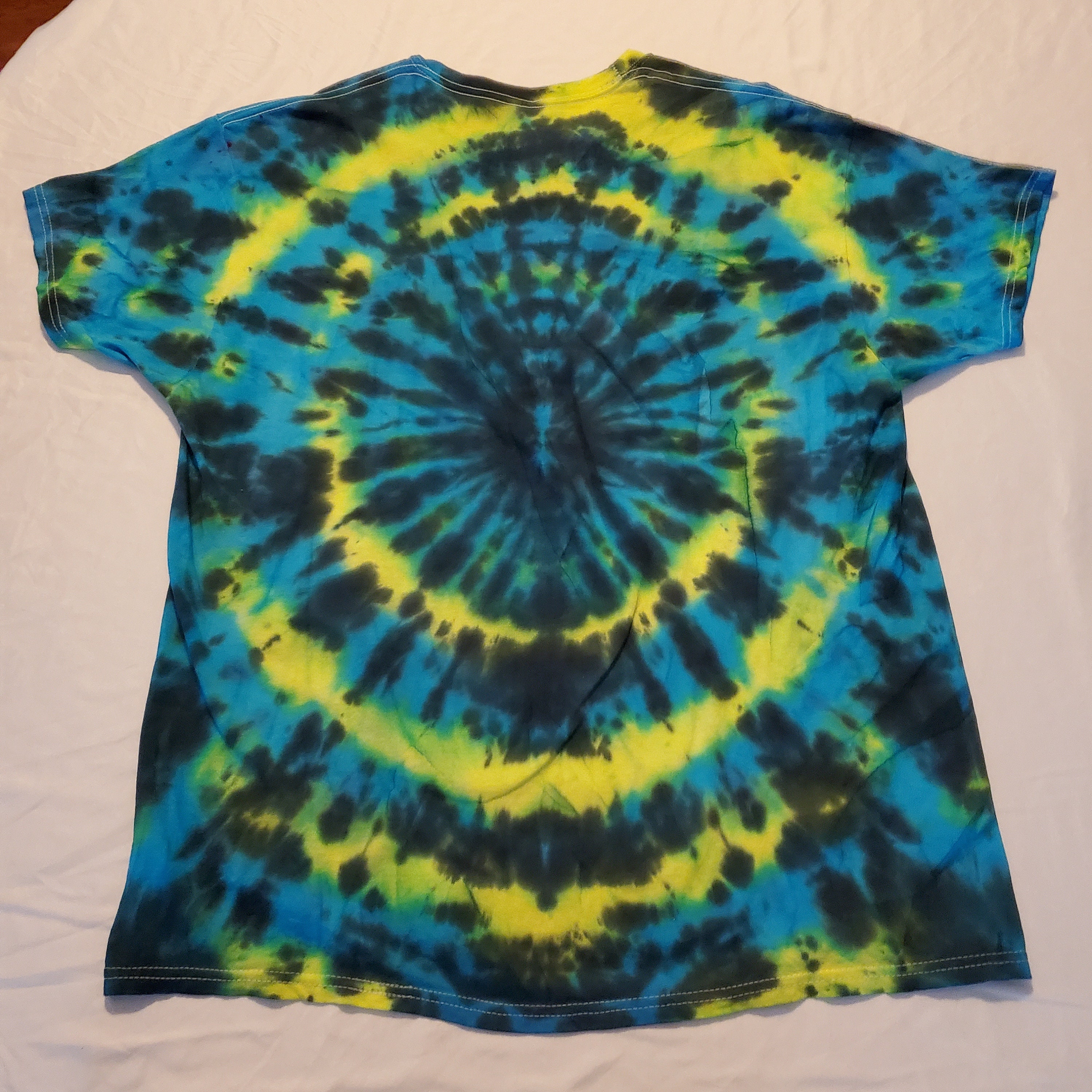 Tie Dye Tshirt. Turquoise Yellow and Black. Size XL. Item | Etsy
