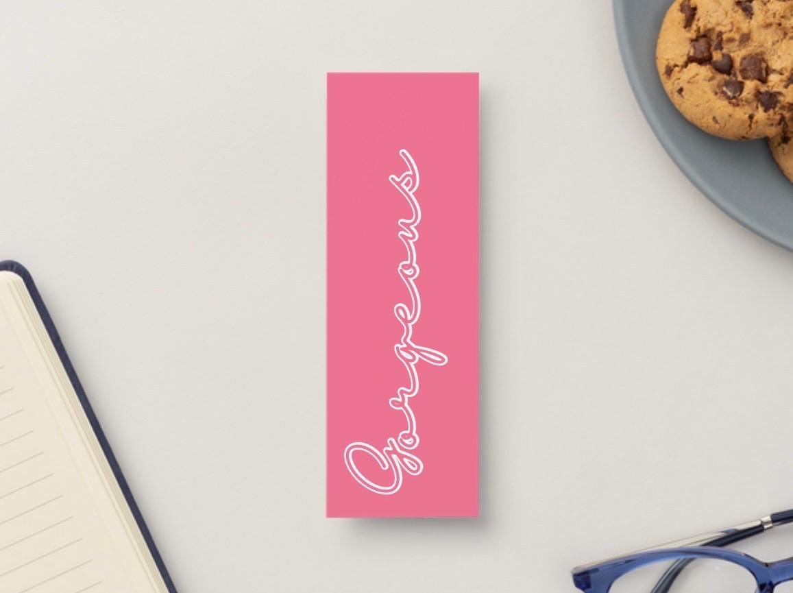 Bookmark Cursive Pink Bow Bookmark – Cursive Font Reading Accessory for Book Lovers ...