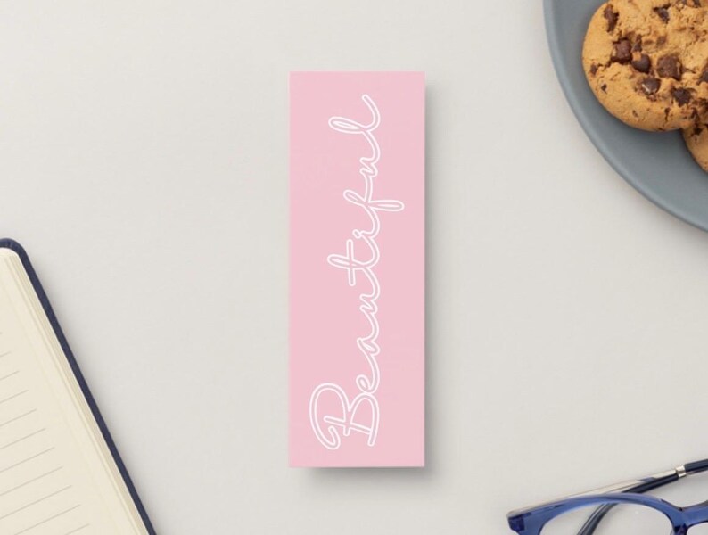 Bookmark Cursive Pink Bow Bookmark – Cursive Font Reading Accessory for Book Lovers ...