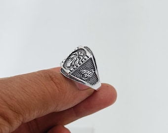 Oxidized 925 Sterling Silver Square Signet Ring