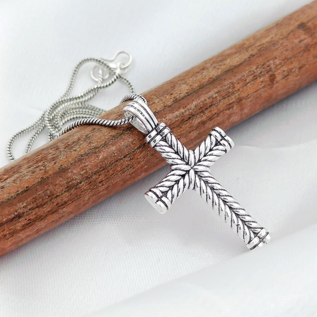 925 Sterling Silver Cross Pendant Religious Pendant Necklace Charm - Etsy