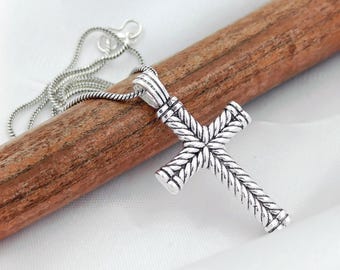 925 Sterling Silver Cross Pendant Religious Pendant Necklace Charm