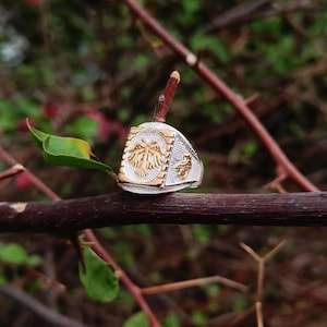 Two-Tone Gold & Silver Signet Ring: Personalized Initial Ring for Men
