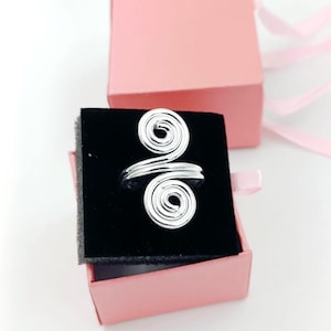 Sterling Silver Spiral Ring: Adjustable Statement Jewelry