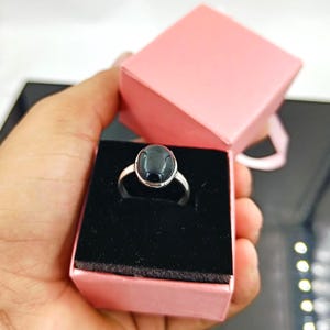 AAA Black Onyx 925 Sterling Silver Ring: Wide Band Gemstone