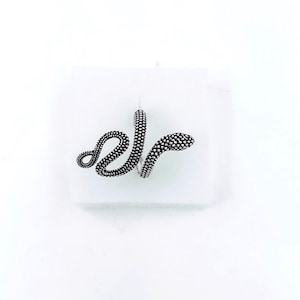 Oxidized Sterling Silver Snake Ring - Adjustable Gothic Wrap