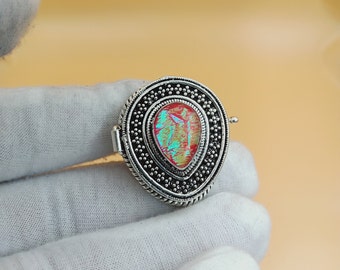 Naturlig 925 silvergiftsring ~ Smycken ~ Handgjord~ ring