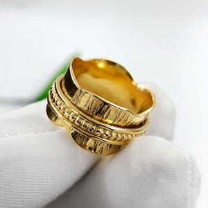 14k Gold Filled Ring: Thick Gold Stacking Wedding Band