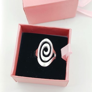 Sterling Silver Spiral Ring, Cute Silver Circle Ring, Swirl Ring, Simple Silver Ring, Minimalist Ring