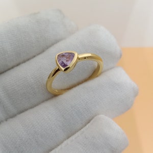 Gold plated Amethyst Ring, Detailed Genuine Amethyst Gold plated Ring, February Birthstone Jewelry, Purple Statement Ring
