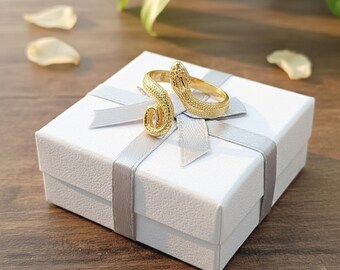 Anillo de serpiente de plata esterlina: joyería gótica de motociclista ajustable