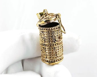 18K Gold Plated Sterling Silver Secret Locket Pendant - Pill Box