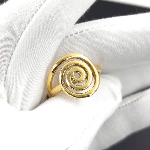 18k Gold Fill Spiral Ring: Handmade Boho Statement Jewelry