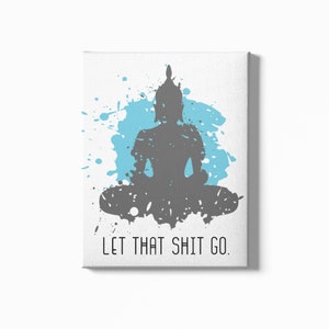 Funny Bathroom Decor Buddha, Gift new home, Air bnb wall art, wall art decor vacation home