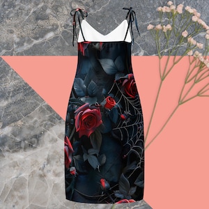 Dark Roses Midikleid zum Binden