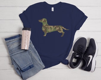 Camo Dachshund Shirt | Dachshund Gift | Dachshund Mom | Dachshund Dad | Dachshund Lover | Dachshund Dog Lover | Weiner Dog Shirt | Military