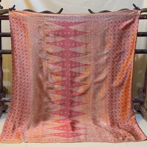 Handmade Batik Silk Sarong: 1980s Indonesian Tapestry