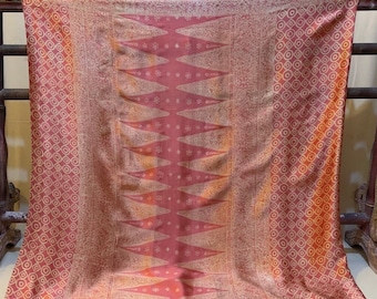 Sarong in seta batik fatto a mano: arazzo indonesiano degli anni '80