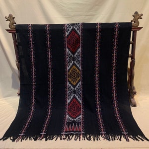 Indonesian Sumba Asmat Handwoven Tenun Ikat Natural Dye Fabric Sarong | Handmade Tapestry