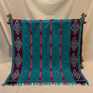 Indonesian Sumba Asmat Handwoven Tenun Ikat Natural Dye Fabric Sarong | Handmade Tapestry
