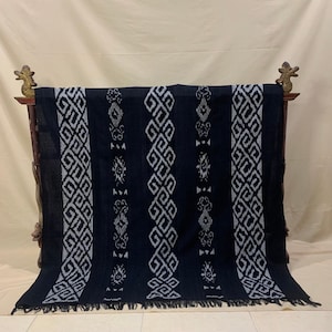 Indonesian Sumba Asmat Handwoven Tenun Ikat Natural Dye Fabric Sarong | Handmade Tapestry