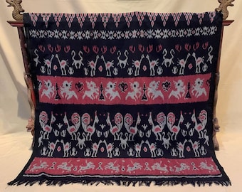 Tenun Ikat Troso Indonesische Handgewebter Stoff Sarong | Handgemachter Wandbehang