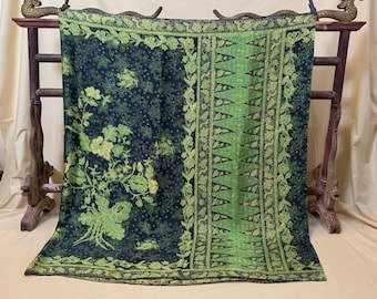 Classic 1980s Premium Silk Hand Drawn Batik Sarong | Handmade Tapestry
