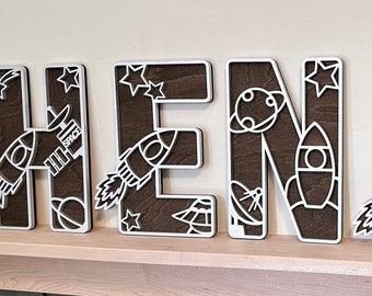 Space Nursery Letters, Space Name Sign, Space Nursery Décor, Space Decor, Baby Name Sign, Baby Shower Gift