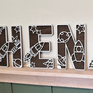 Space Nursery Letters, Space Name Sign, Space Nursery Décor, Space Decor, Baby Name Sign, Baby Shower Gift
