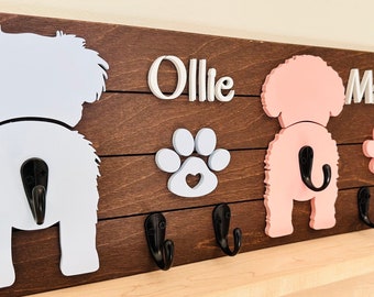 Personalized Dog Leash Hooks, Custom Dog Name Leash Holder, Dog Leash Holder, 3D Dog Leash Hook, Gift for Pet, Dog Lover Gift