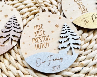 Personalized Family Ornament, Our Family / Grand Children Christmas Ornament,  Family Members Ornament, Christmas Keepsake, Christmas Gift