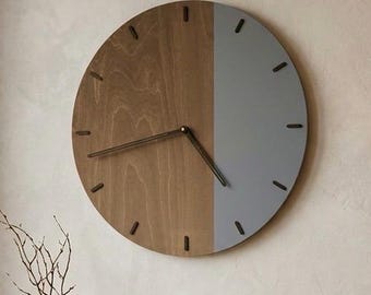 Minimalist Wooden Wall Clock, Modern Home Decor, Silent Clock
