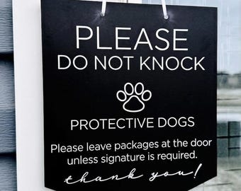 Do Not Knock Door Sign, Loud Dog, Weatherproof Acrylic